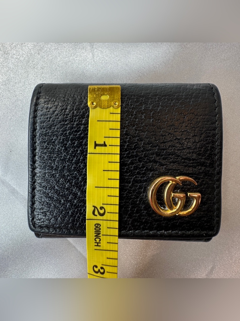 Gucci GG Marmont Black Leather Gold GG Coin Case Wallet - Picture 13 of 15